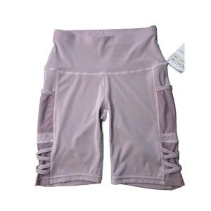 Lit 26‎ Women’s Mauve Biker Workout Shorts With Media Pockets Size S